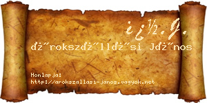 Árokszállási János névjegykártya